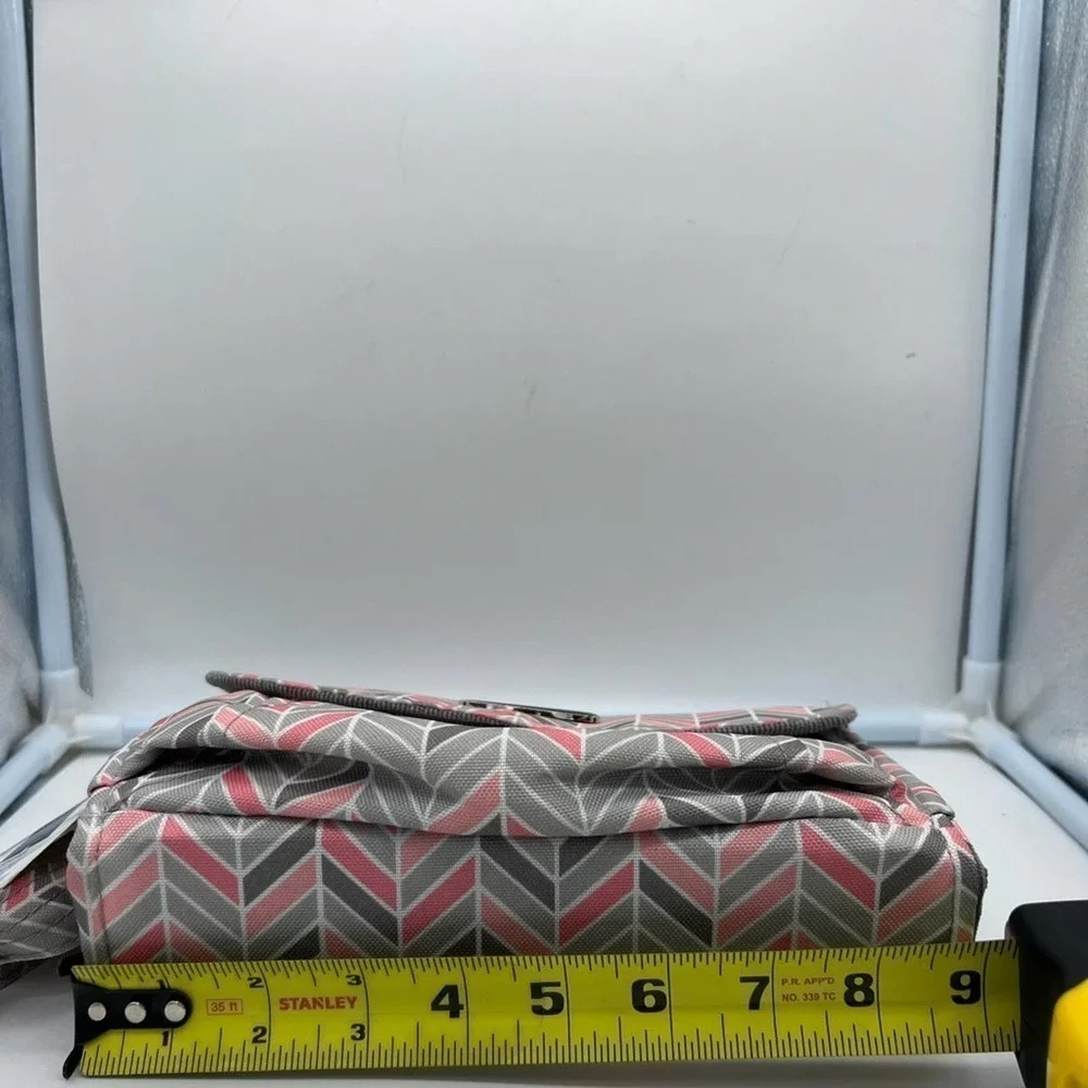 NEW Lillybet by Demdaco Diaper Clutch chevron pink&gray multiple way to …